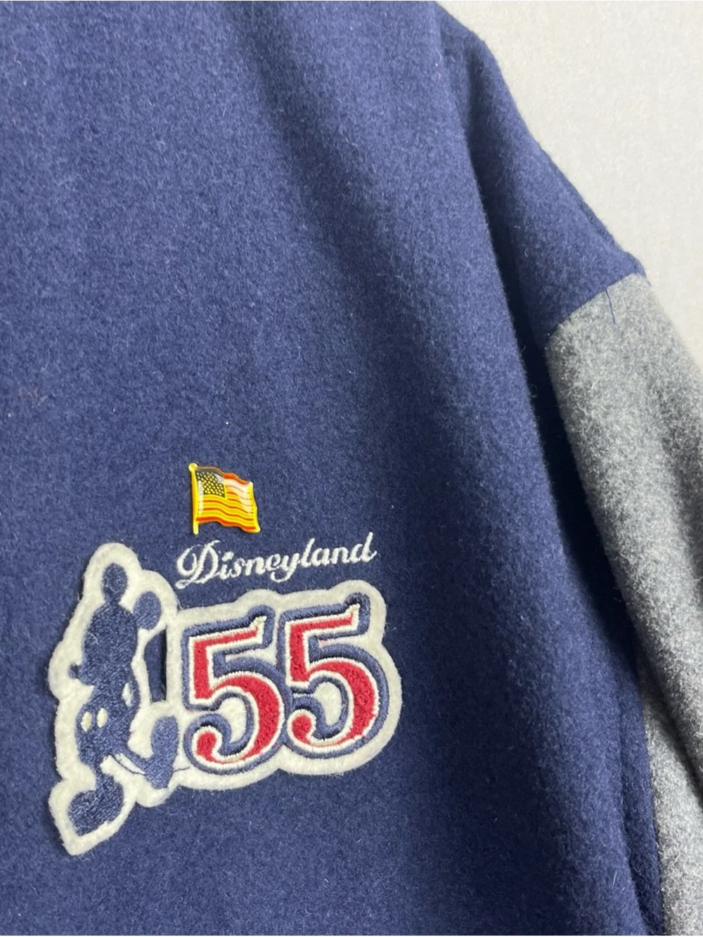 Disneyland Resort 55th Anniversary Jacket Men’s Large Wool Bomber Mickey Mouse